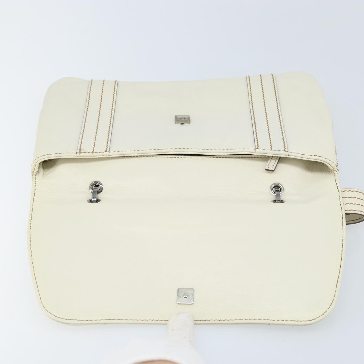 Gucci Vintage Handbag Leather White Leather Handbag (Pre-Owned)