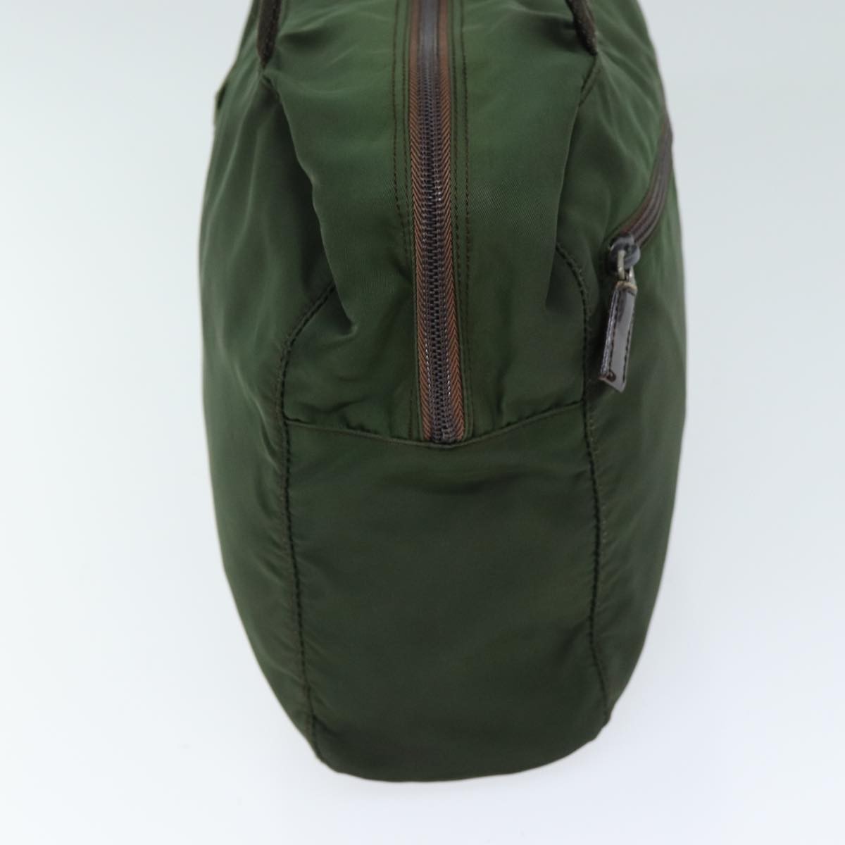 Prada Bowling Shoulder Bag Tessuto Khaki Nylon Handbag