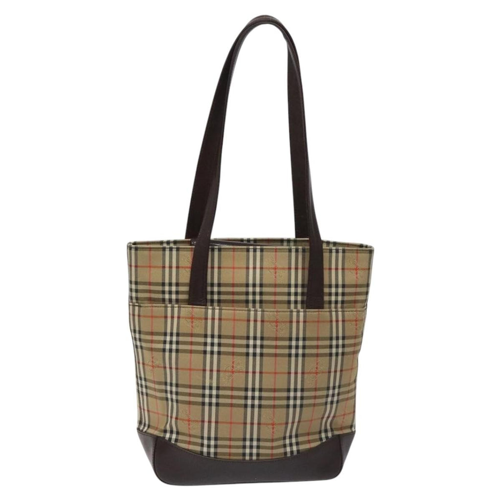 Burberry Nova Check Tote Canvas And Leather Beige Canvas Tote Bag