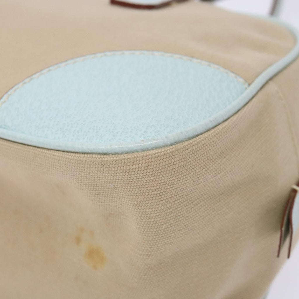 Prada Bauletto Bag Canvas With Leather Beige Canvas Bag