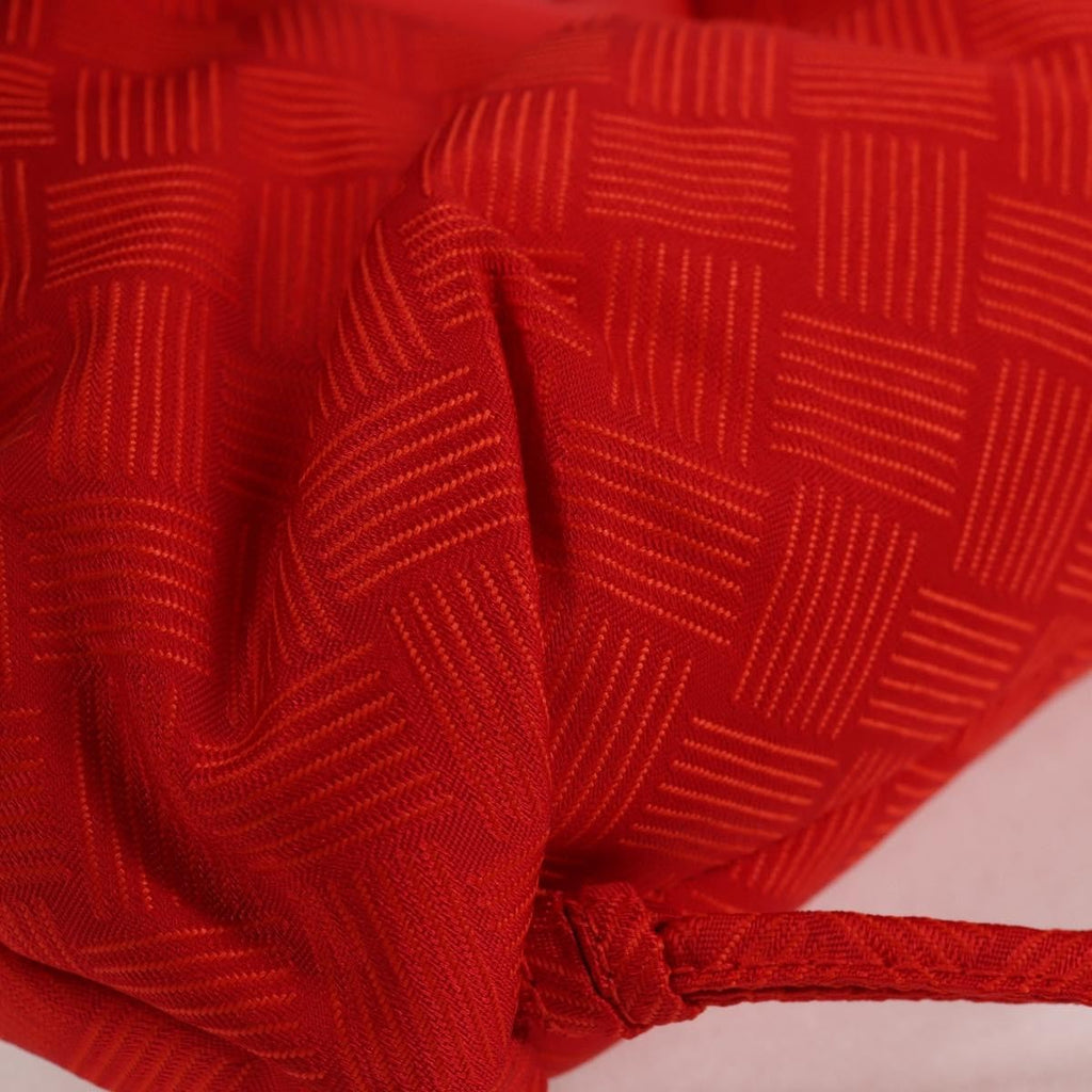 Bottega Veneta Point Shoulder Bag Chunky Knit Fabric Red Nylon Shoulder Bag Bag