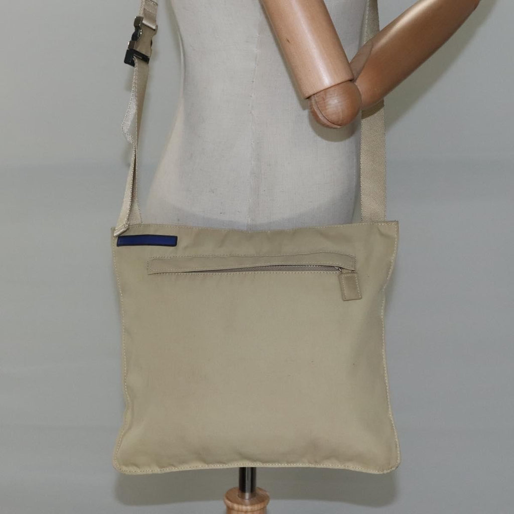 Burberry Blue Label Shoulder Bag Nylon Beige Nylon Shoulder Bag