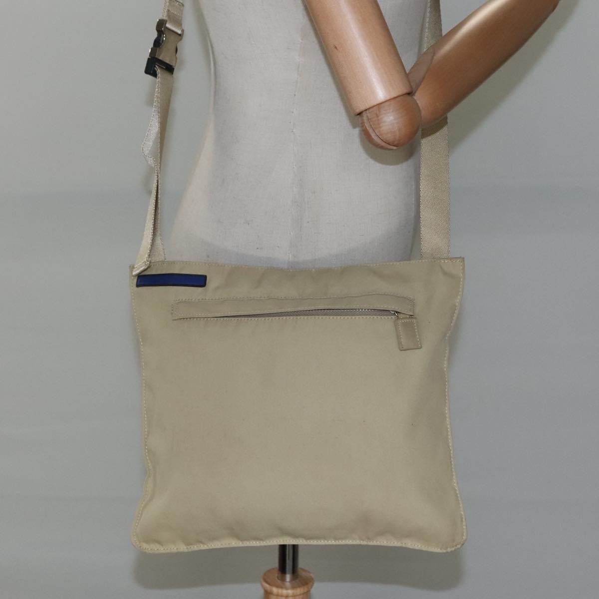 Burberry Blue Label Shoulder Bag Nylon Beige Nylon Shoulder Bag