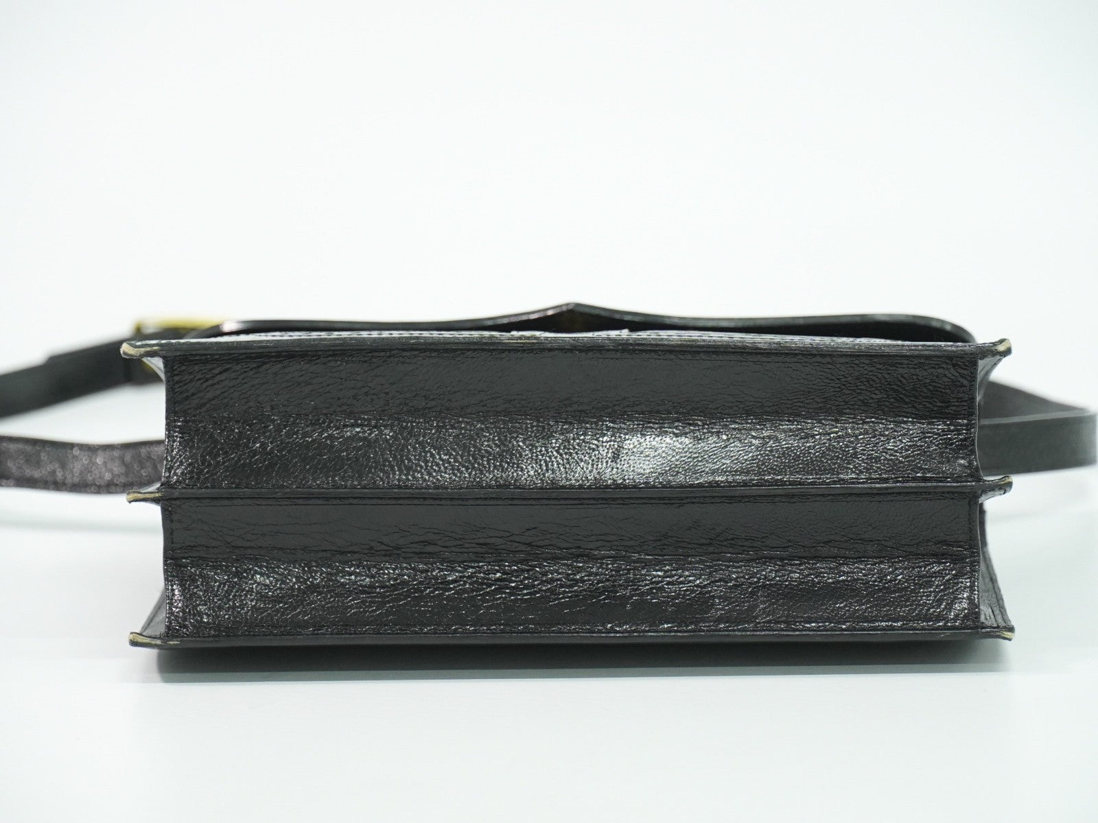 Saint Laurent Vintage Shoulder Bag Leather Black Leather Shoulder Bag Bag (Pre-Owned)