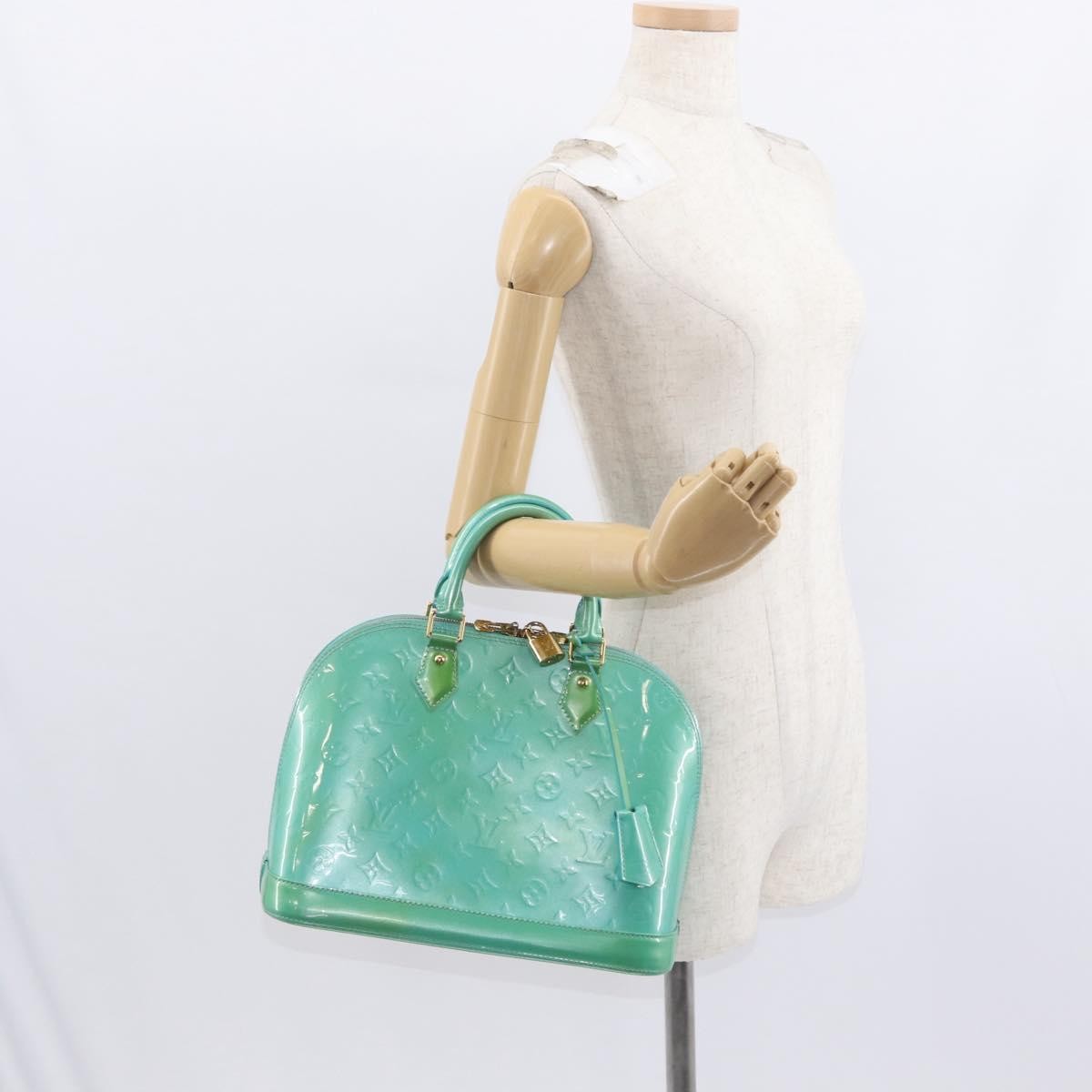 Louis Vuitton Alma Handbag Patent Leather Blue Patent_Leather Handbag
