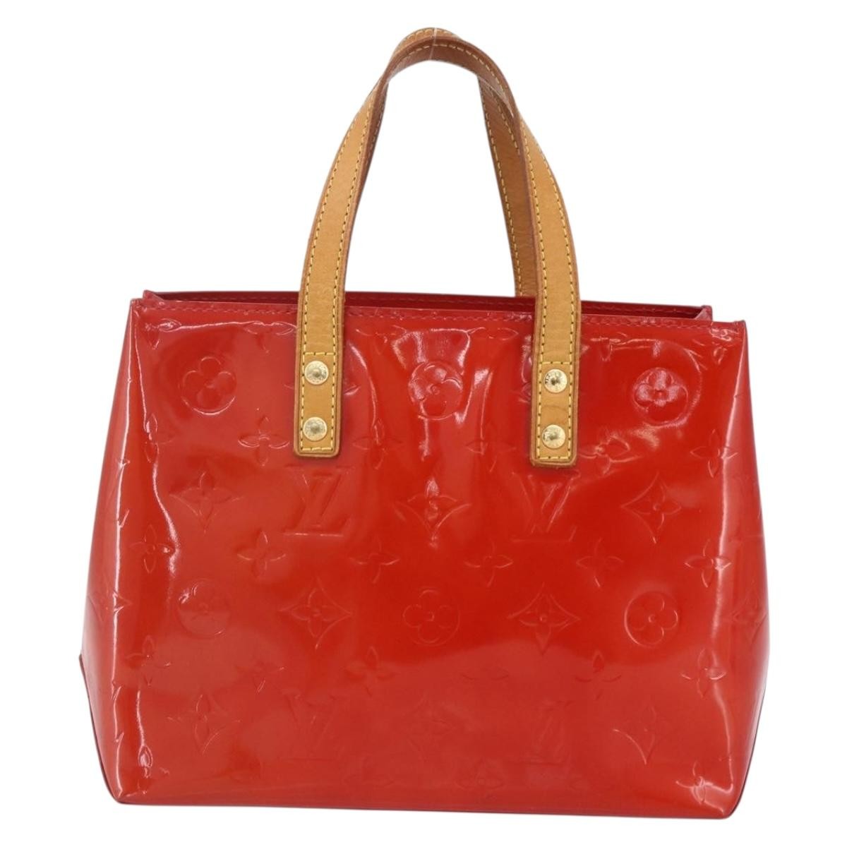 Louis Vuitton Reade Handbag Monogram Vernis Red Patent_Leather Handbag