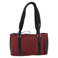 Prada Vintage Zip Handbag Tessuto Burgundy Nylon Handbag