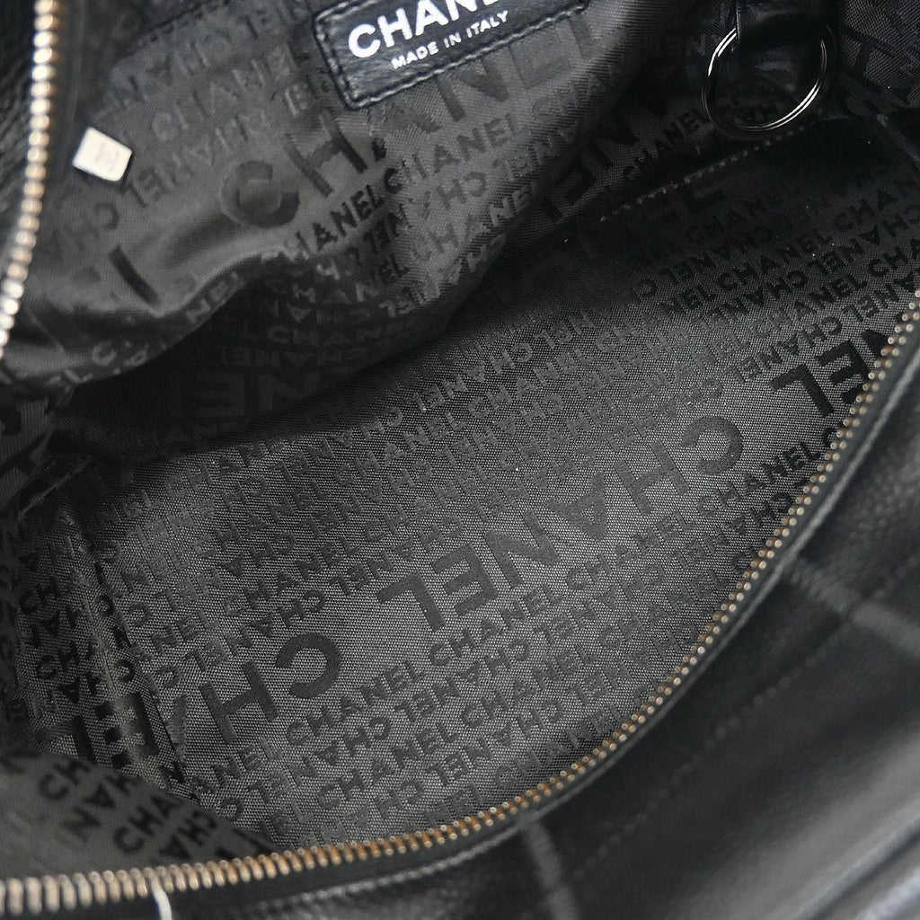Chanel Square Stitch Bowler Bag Quilted Caviar Black Leather Shoulder Bag Bag