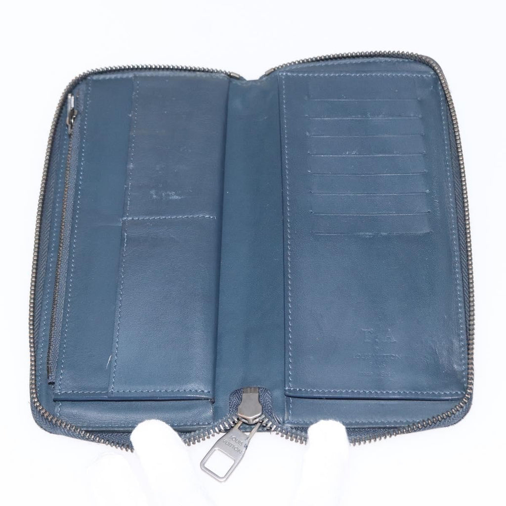 Louis Vuitton Zippy Wallet Vertical Damier Infini Leather Navy Leather Wallets Accessory
