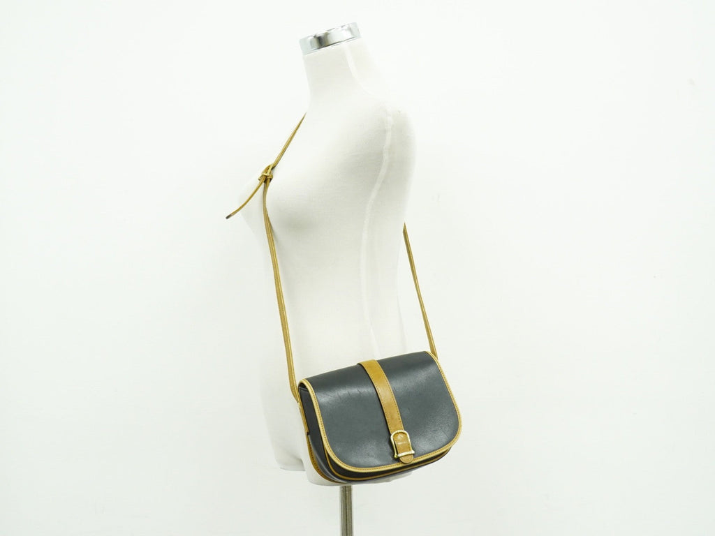 Celine Vintage Shoulder Bag Leather Black Leather Shoulder Bag Bag