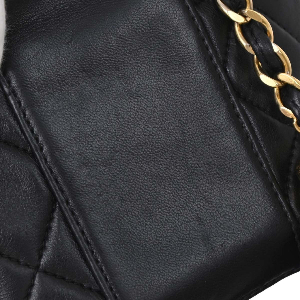 Chanel Vintage Box Zip Tassel Bag Quilted Lambskin Black Leather Shoulder Bag Bag