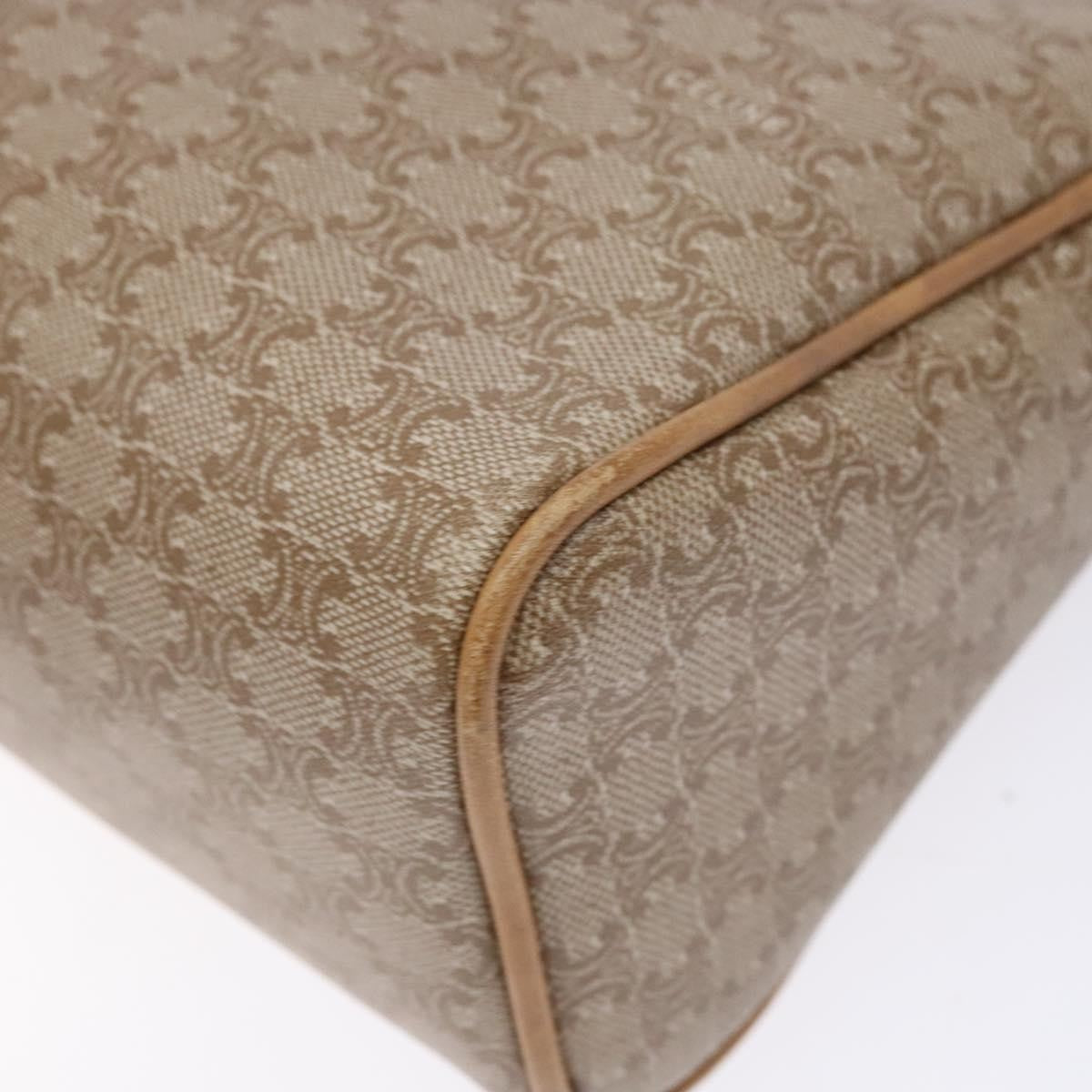 Celine Vintage Macadam Shoulder Bag Canvas And Leather Beige Canvas Shoulder Bag Bag