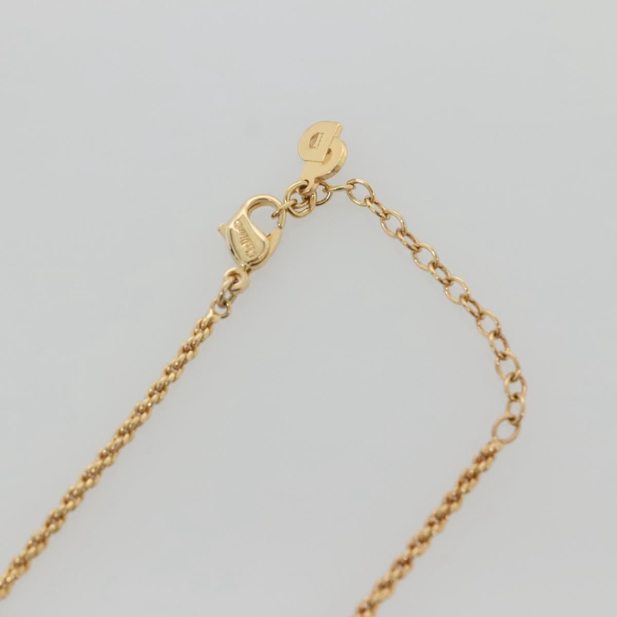 Christian Dior Logo Flower Necklace Metal Gold Metal Jewelry (Pre-Owned)