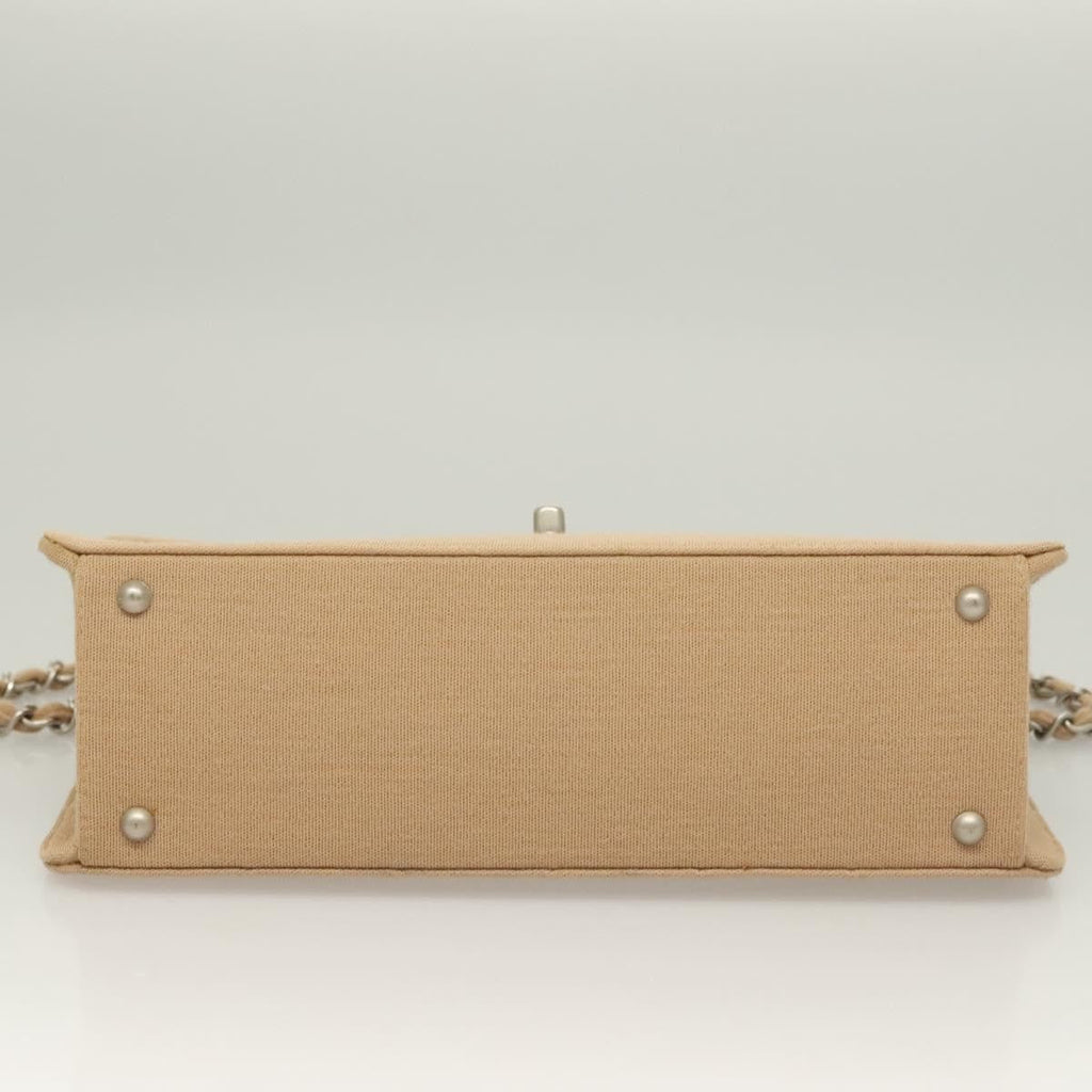 Chanel Matelasse Chain Shoulder Bag Leather Beige Cotton Shoulder Bag Bag
