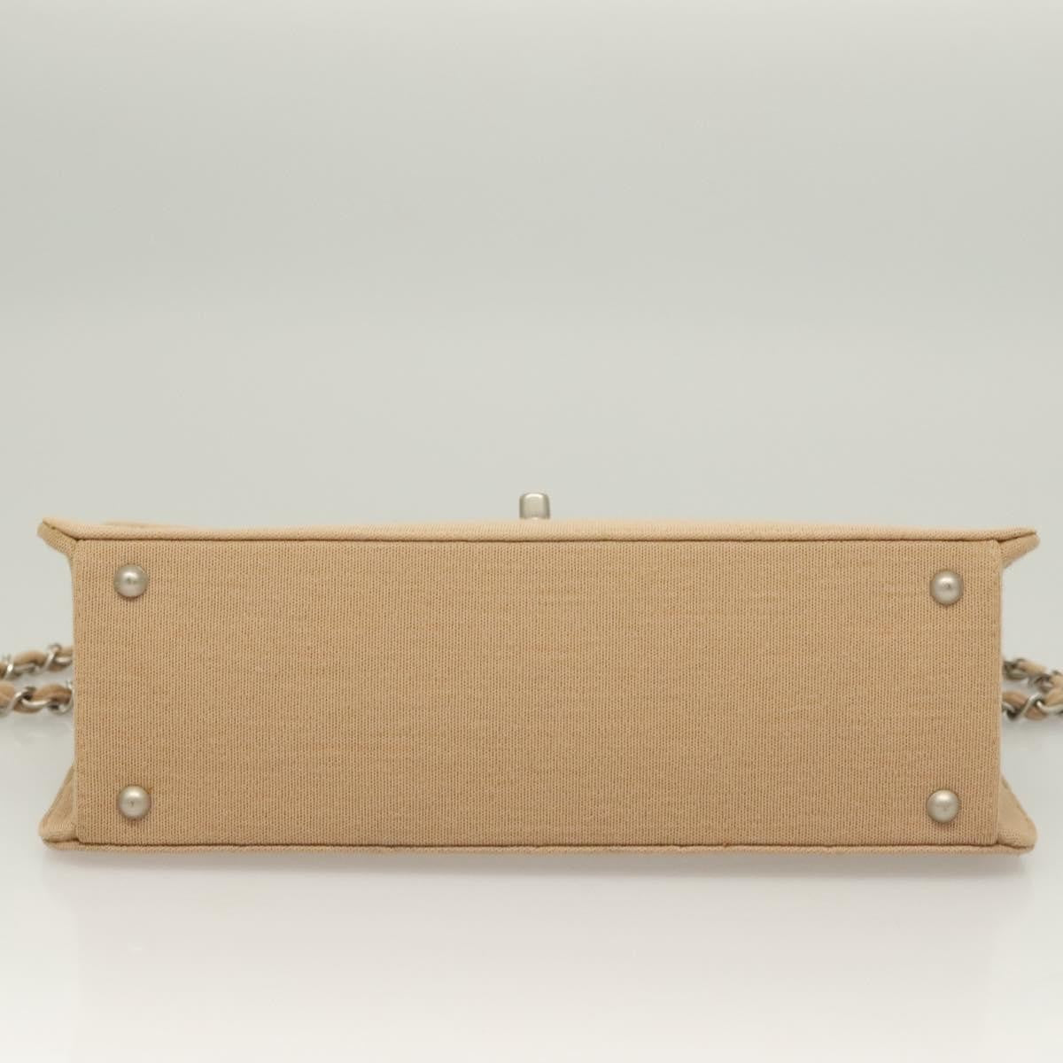 Chanel Matelasse Chain Shoulder Bag Leather Beige Cotton Shoulder Bag Bag