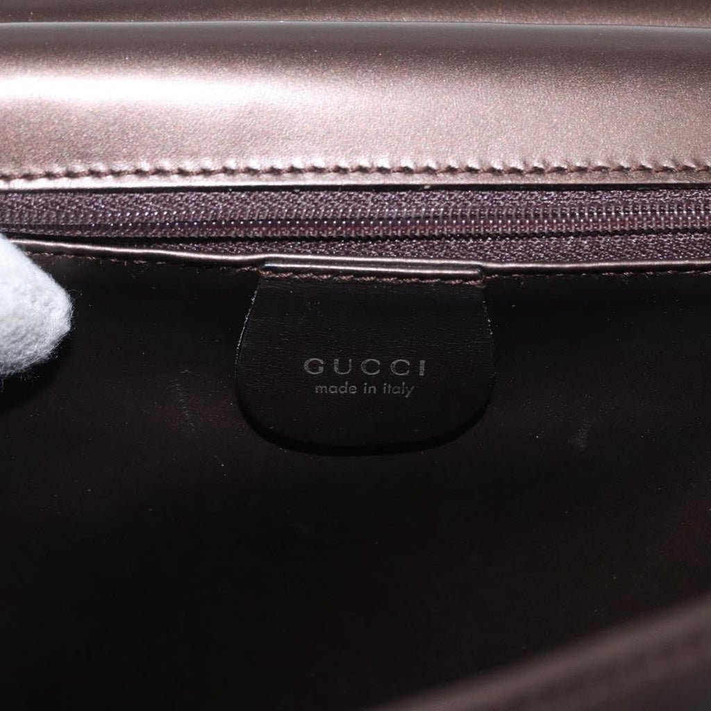 Gucci Vintage Shoulder Bag Leather Brown Leather Shoulder Bag Bag (Pre-Owned)