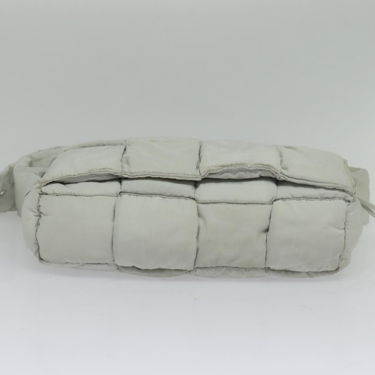 Bottega Veneta Padded Tech Cassette Crossbody Bag Intrecciato Nylon Gray Nylon Shoulder Bag Bag