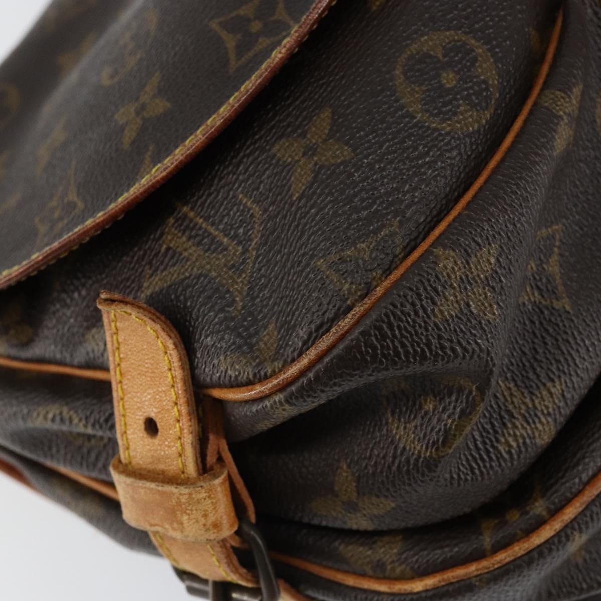 Louis Vuitton Saumur Handbag Monogram Canvas Brown Canvas Shoulder Bag