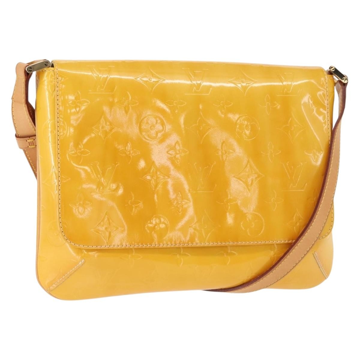 Louis Vuitton Thompson Street Handbag Monogram Vernis Yellow Patent_Leather Shoulder Bag