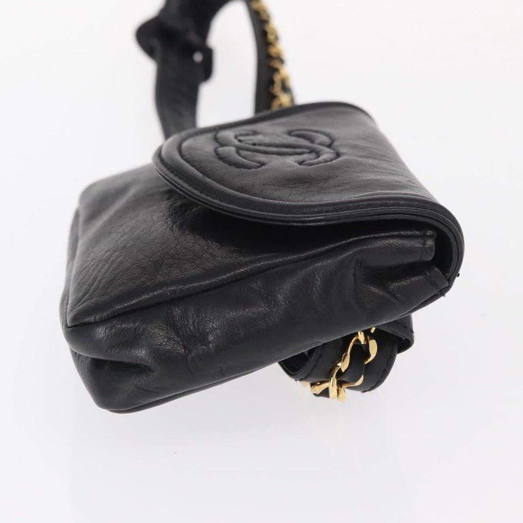 Chanel Chain Envelope Belt Bag Quilted Calfskin Black Leather Clutche & Pouche Bag