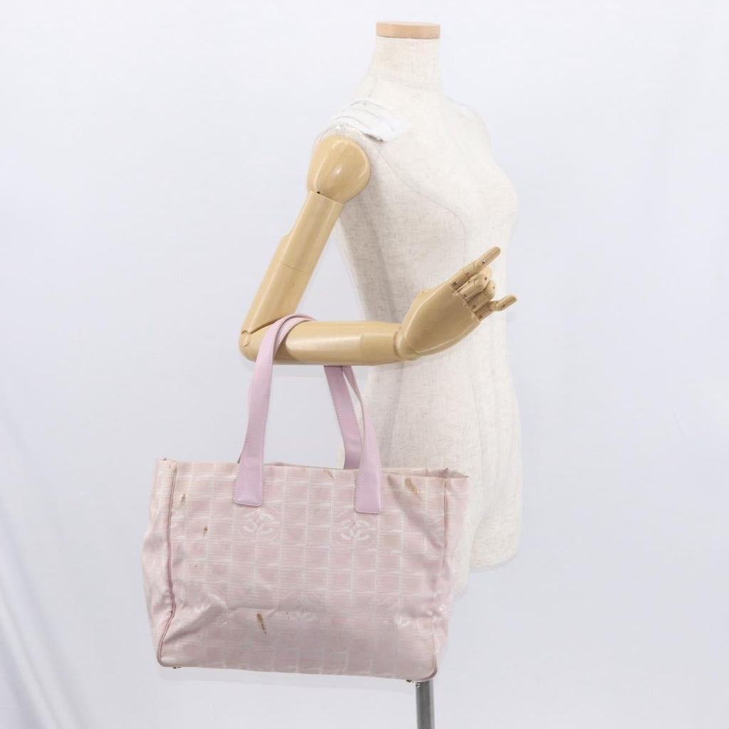 Chanel Travel Line Tote Nylon Pink Nylon Tote Bag Bag