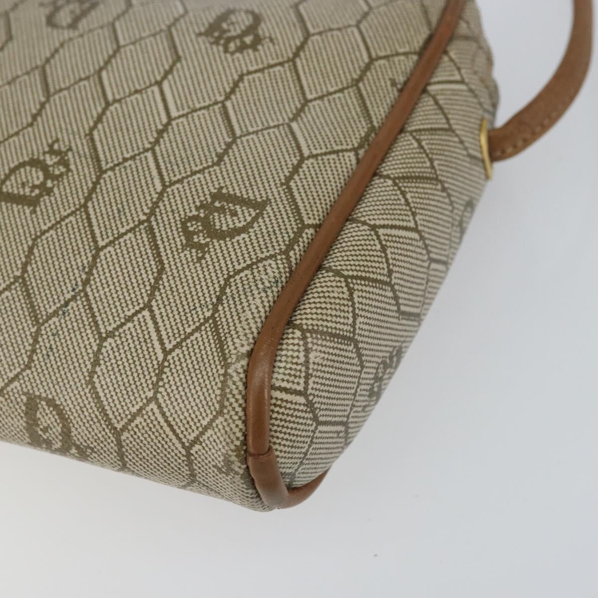Christian Dior Vintage Honeycomb Shoulder Bag Canvas Beige Canvas Shoulder Bag Bag (Pre-Owned)