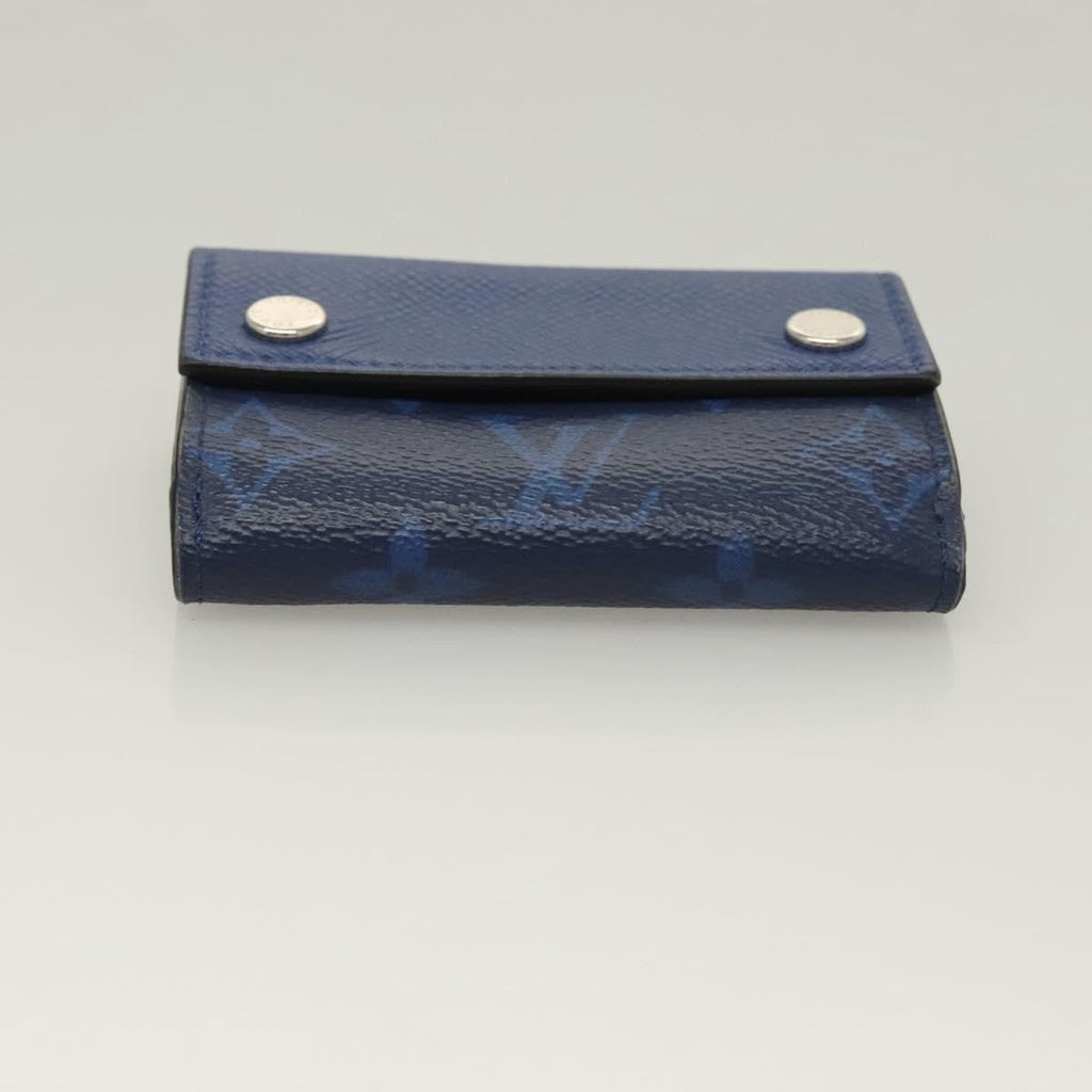 Louis Vuitton Discovery Wallet Monogram Taigarama Blue Leather Wallets Accessory