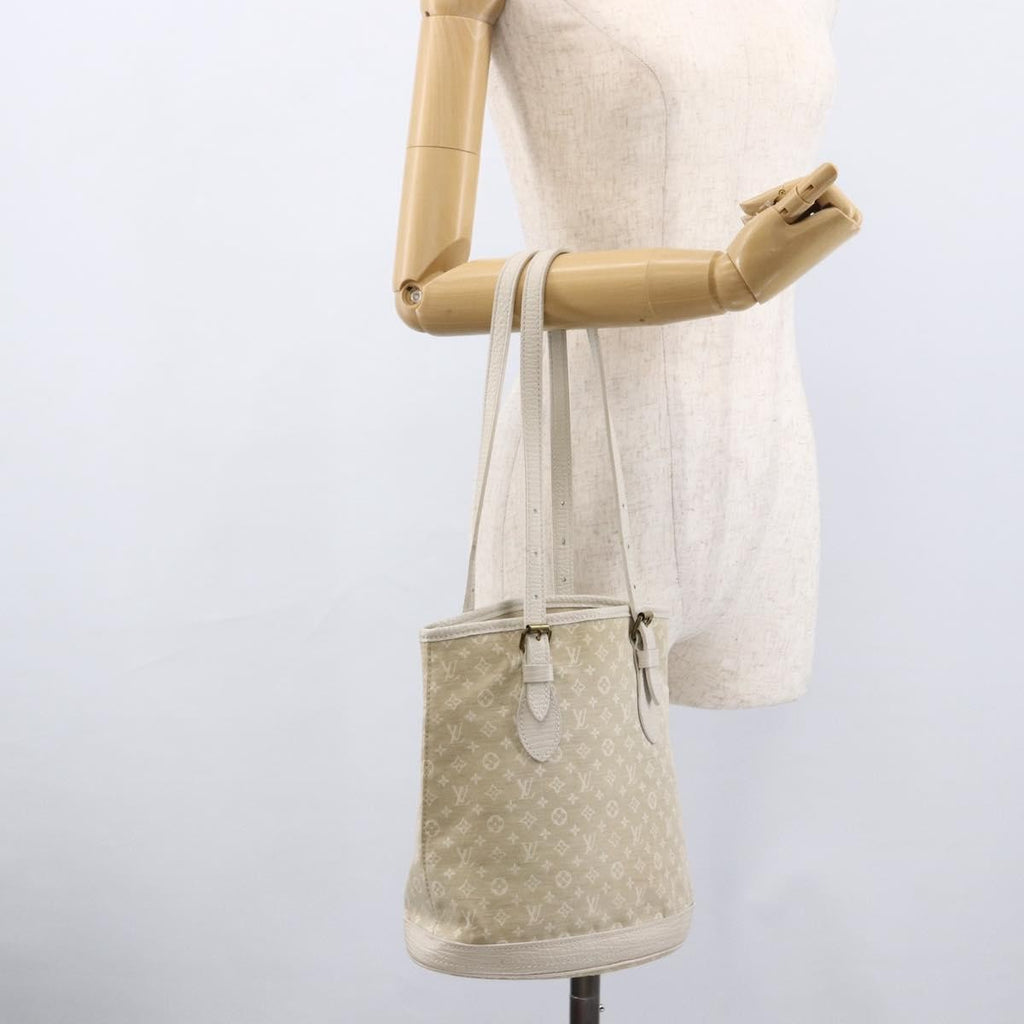 Louis Vuitton Petit Bucket Bag Mini Lin Beige Canvas Shoulder Bag