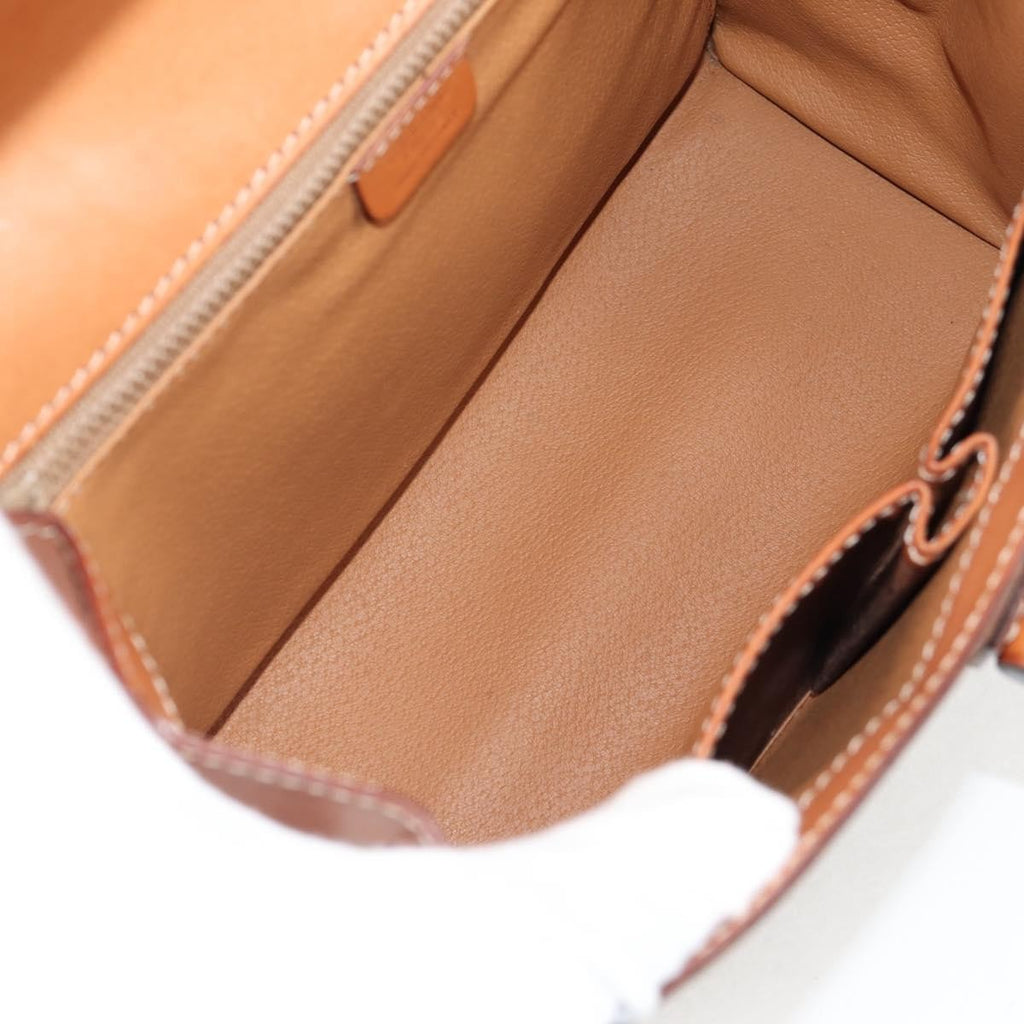 Celine Vintage Convertible Top Handle Bag Macadam Coated Canvas Brown Canvas Bag