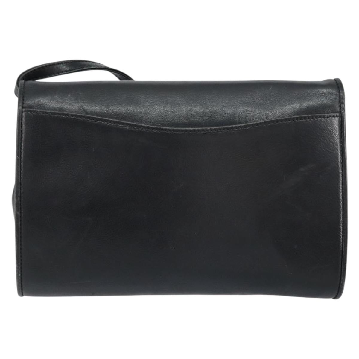 Gucci Vintage Shoulder Bag Leather Black Leather Shoulder Bag Bag (Pre-Owned)