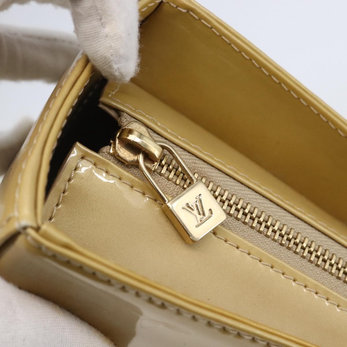 Louis Vuitton Columbus Handbag Monogram Vernis Beige Patent_Leather Tote Bag