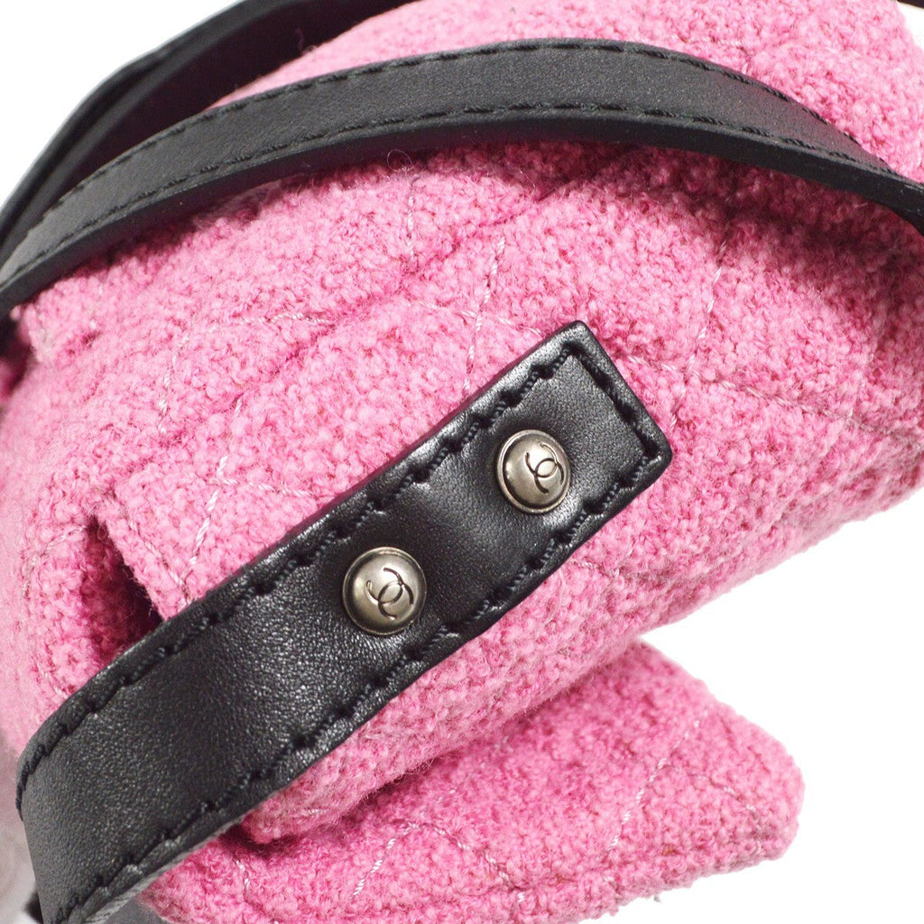 Chanel Easy Reissue Messenger Flap Bag Quilted Tweed Pink Tweed Shoulder Bag Bag