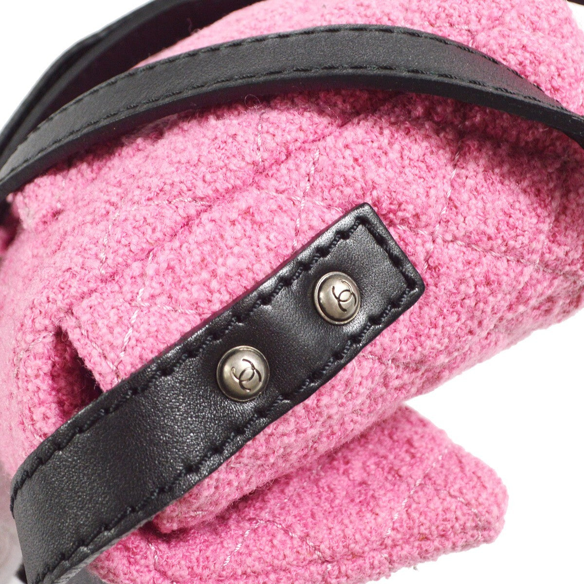 Chanel Easy Reissue Messenger Flap Bag Quilted Tweed Pink Tweed Shoulder Bag Bag