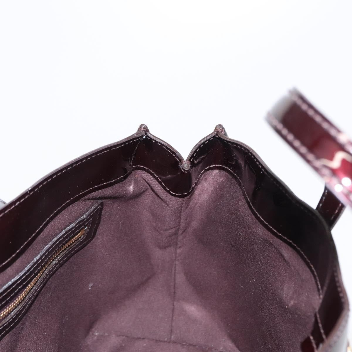 Louis Vuitton Wilshire Handbag Monogram Vernis Purple Patent_Leather Tote Bag