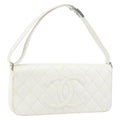 Chanel Vintage Timeless Cc Adjustable Shoulder Bag Quilted Calfskin White Leather Shoulder Bag Bag