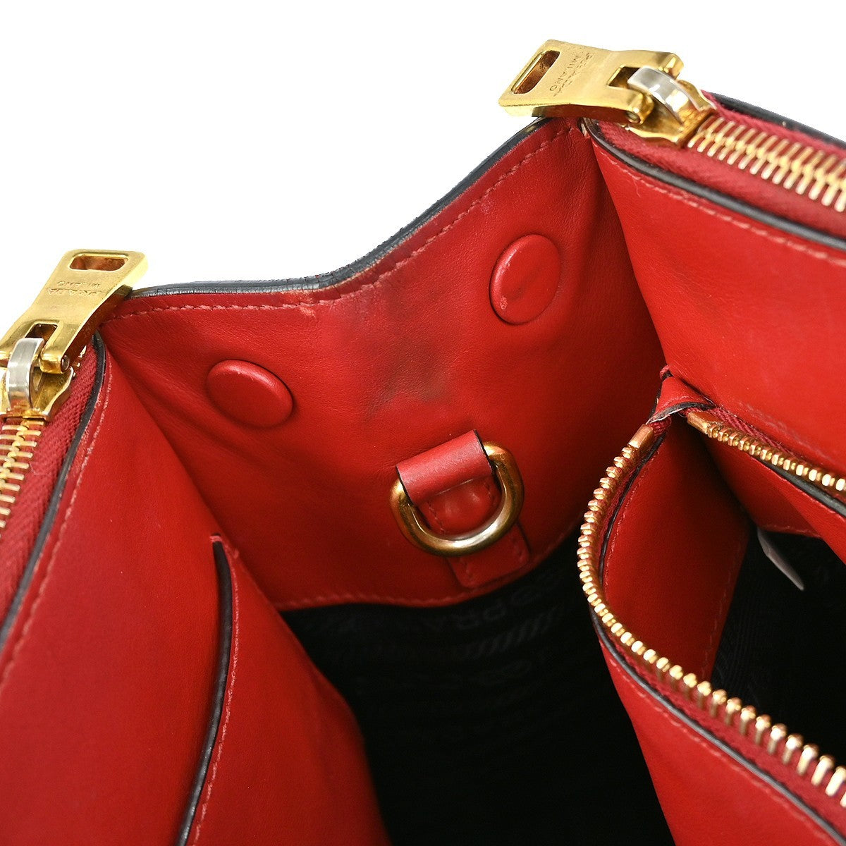 Prada Paradigme Tote Saffiano With City Calf Red Leather Handbag