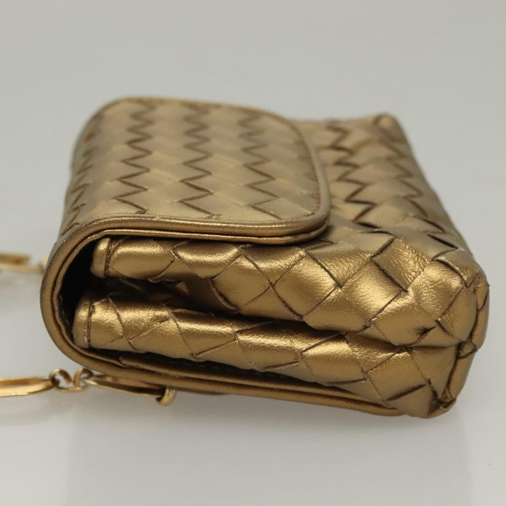 Bottega Veneta Chain Flap Shoulder Bag Leather Gold Leather Shoulder Bag Bag