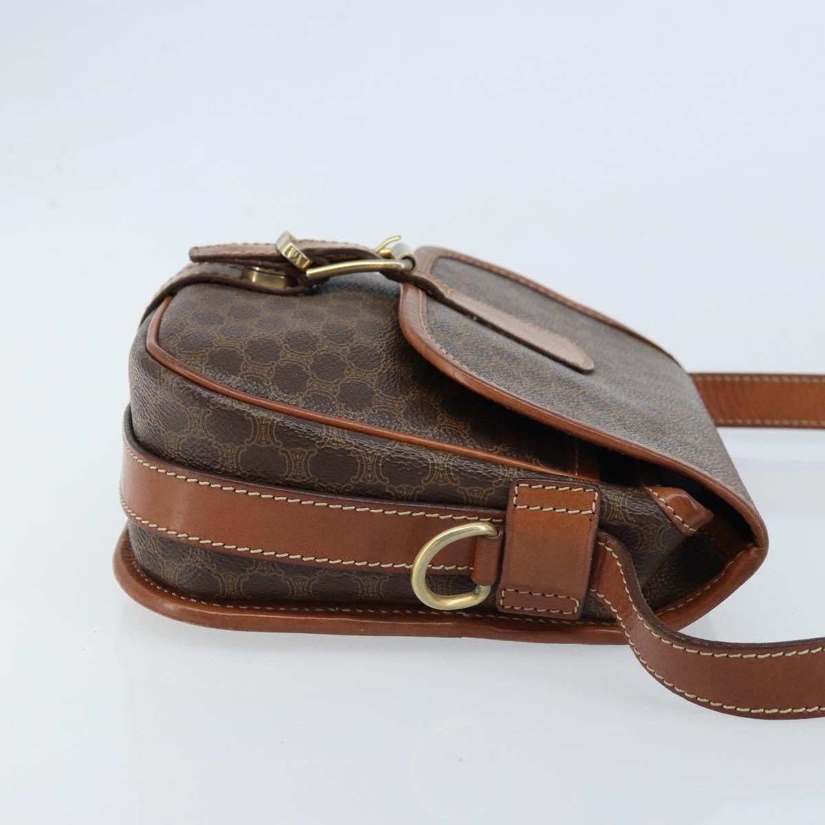 Celine Vintage Macadam Shoulder Bag Canvas And Leather Brown Pvc Shoulder Bag Bag
