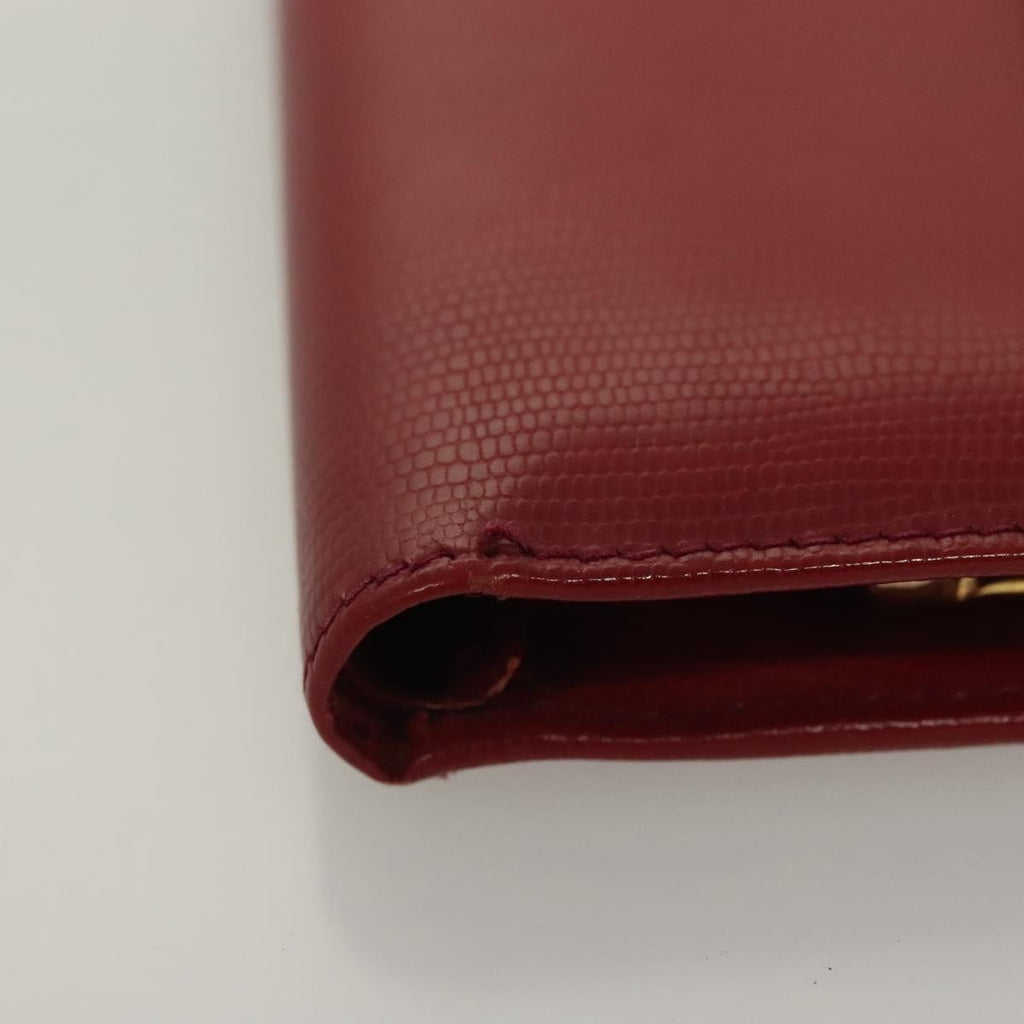 Celine Circle Logo Compact Wallet Leather Red Leather Wallets Accessory
