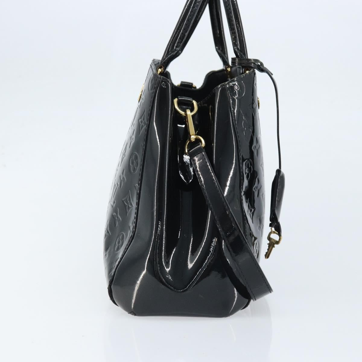 Louis Vuitton Montaigne Handbag Monogram Vernis Black Patent_Leather Handbag