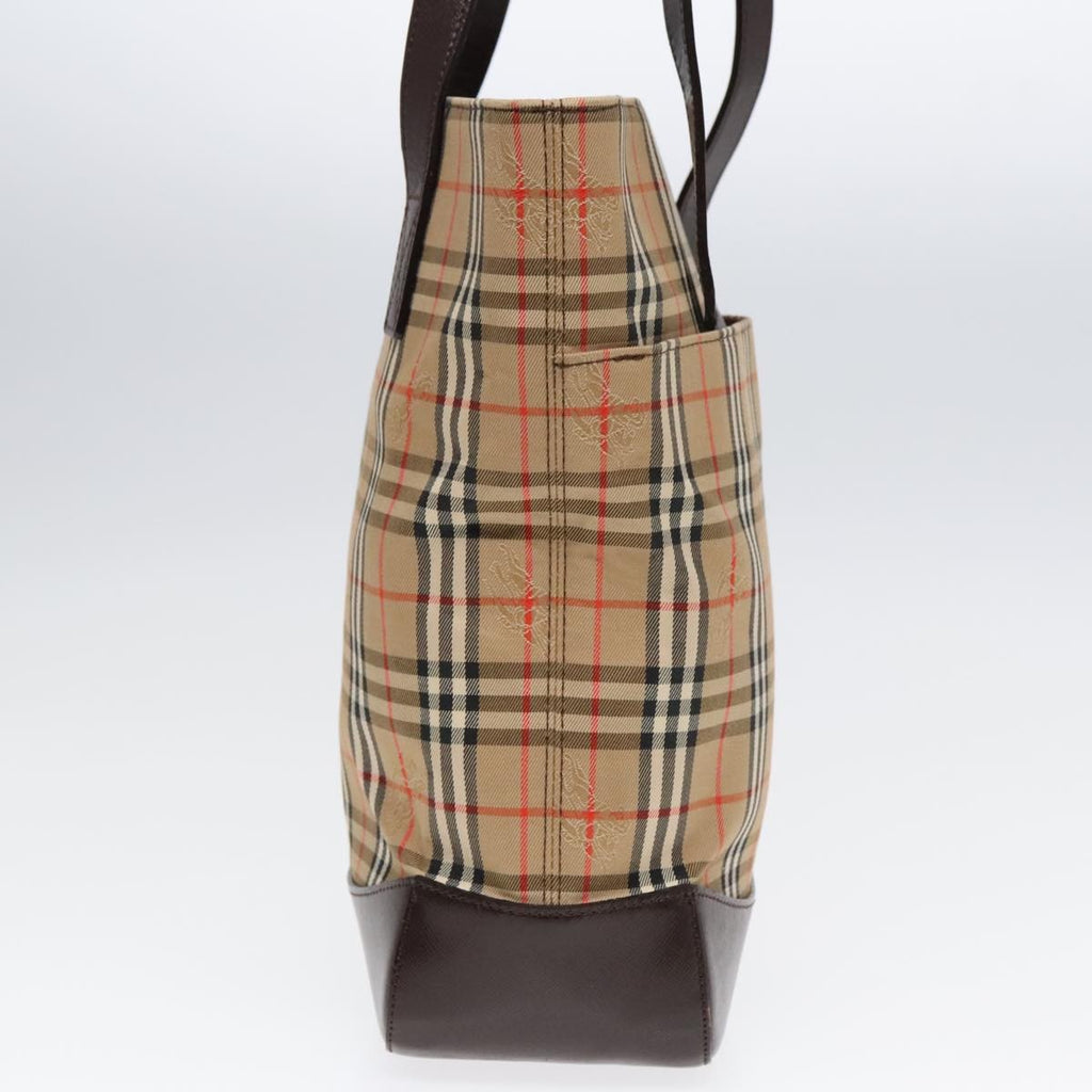 Burberry Nova Check Tote Canvas And Leather Beige Canvas Tote Bag