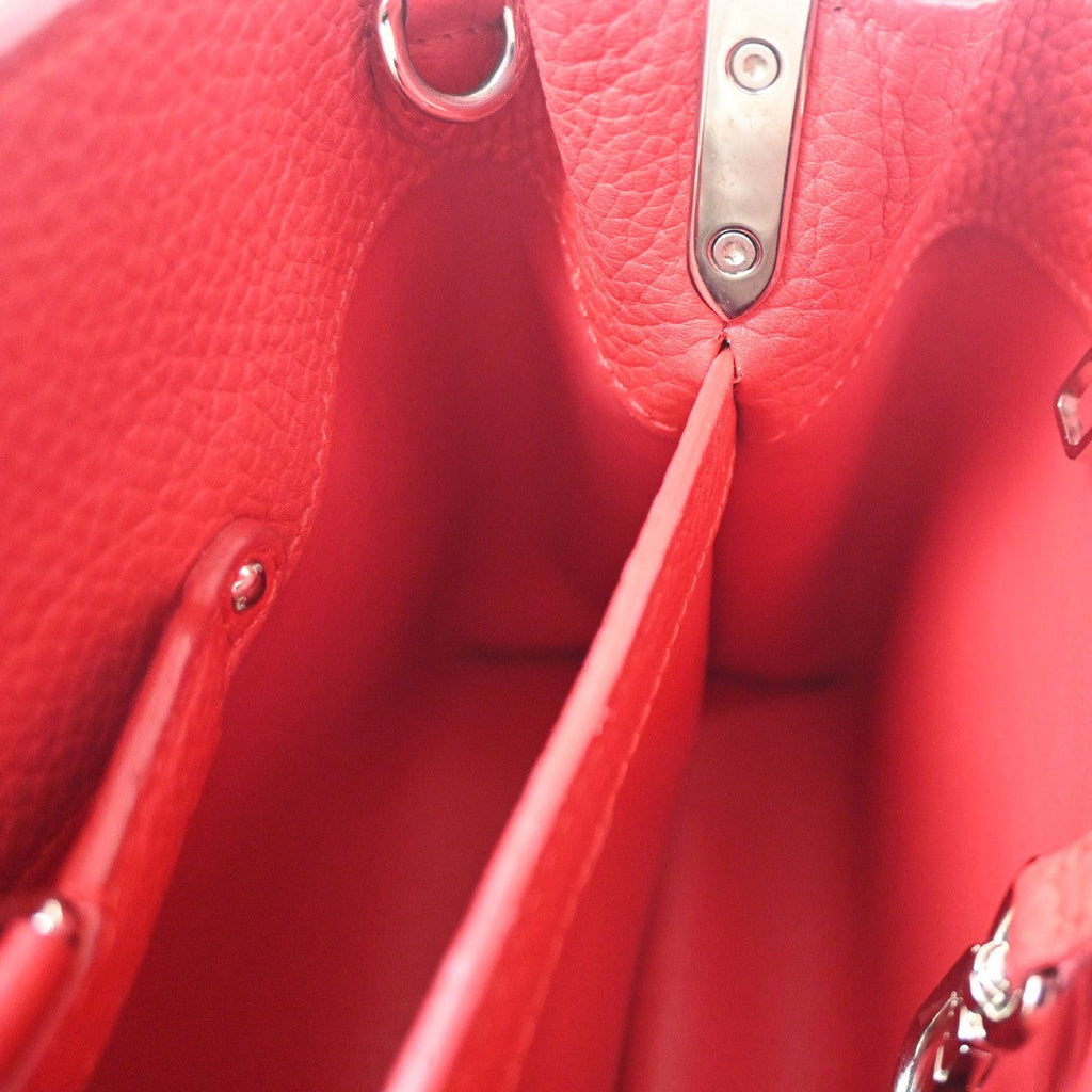 Louis Vuitton Capucines Bag Leather Red Leather Handbag