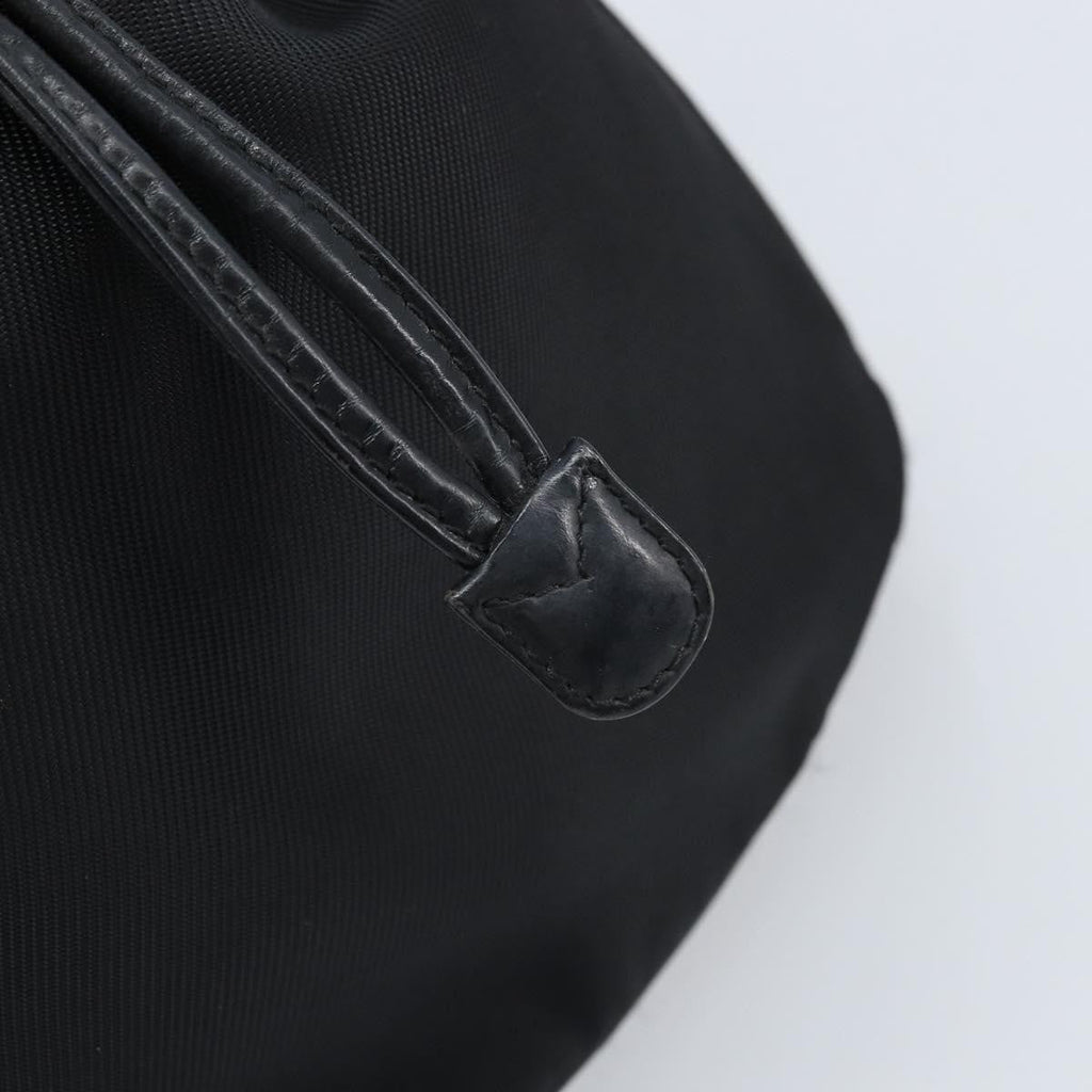 Gucci Vintage Bamboo Bucket Bag Nylon And Leather Black Nylon Handbag (Pre-Owned)