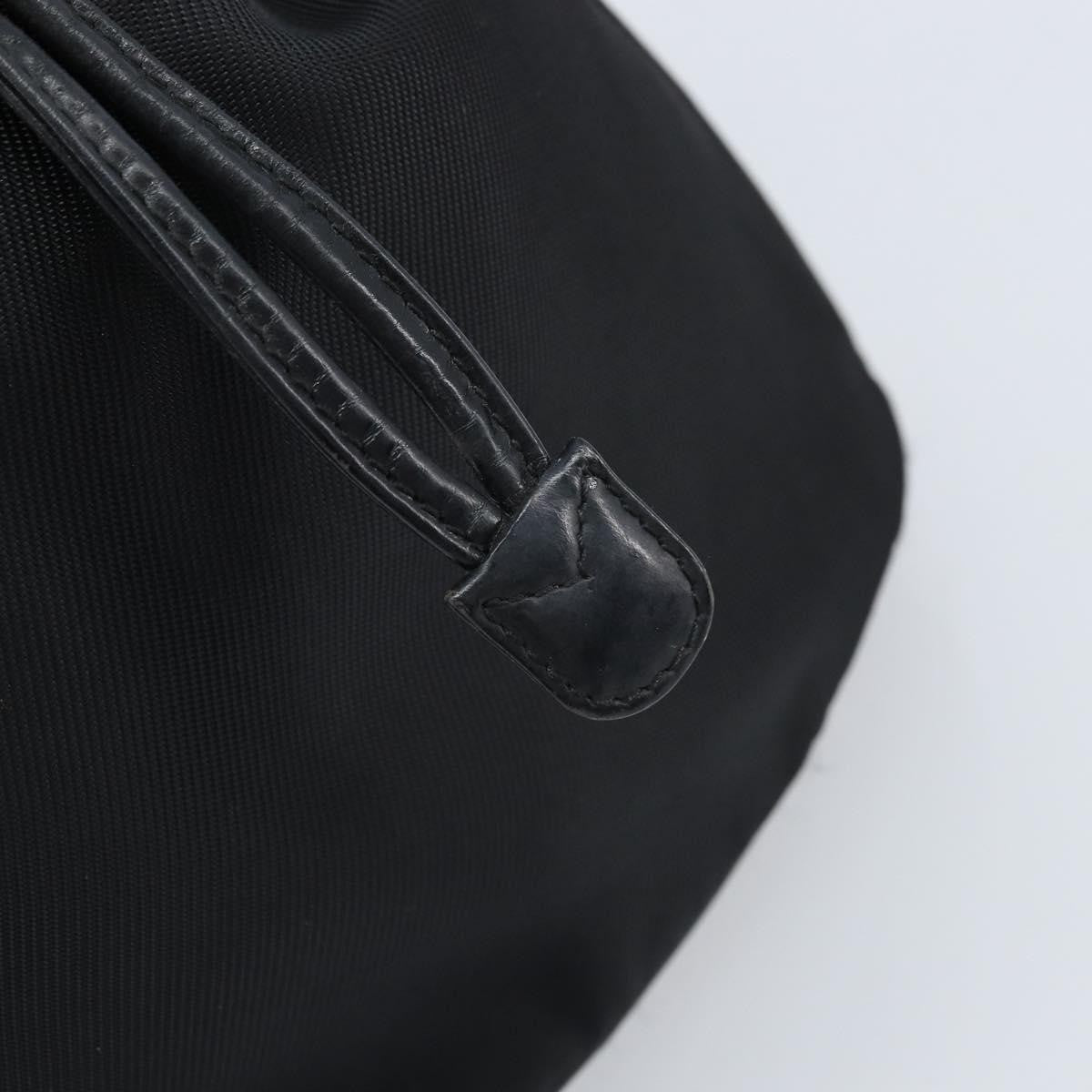 Gucci Vintage Bamboo Bucket Bag Nylon And Leather Black Nylon Handbag (Pre-Owned)