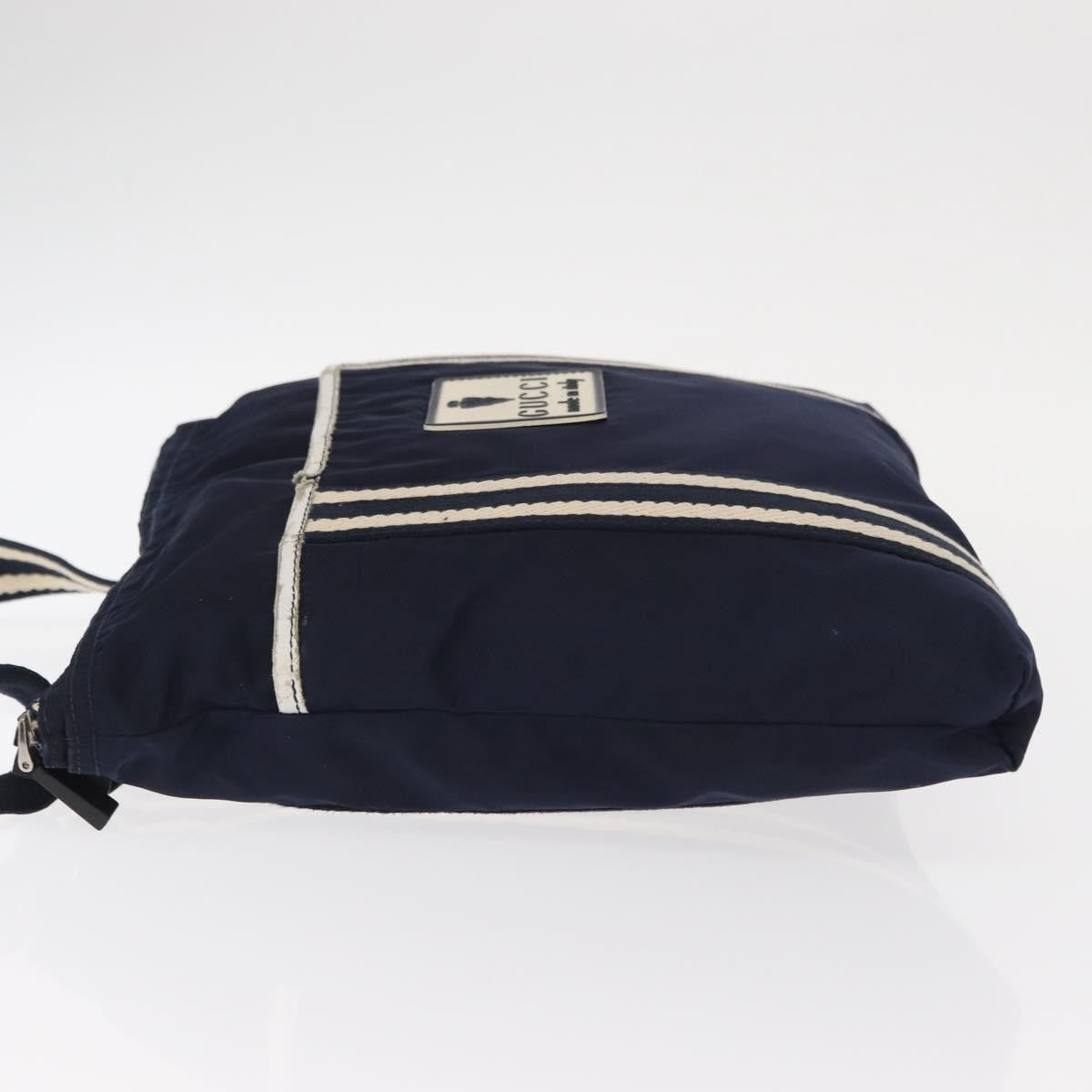Gucci Vintage Shoulder Bag Nylon Navy Nylon Shoulder Bag Bag (Pre-Owned)