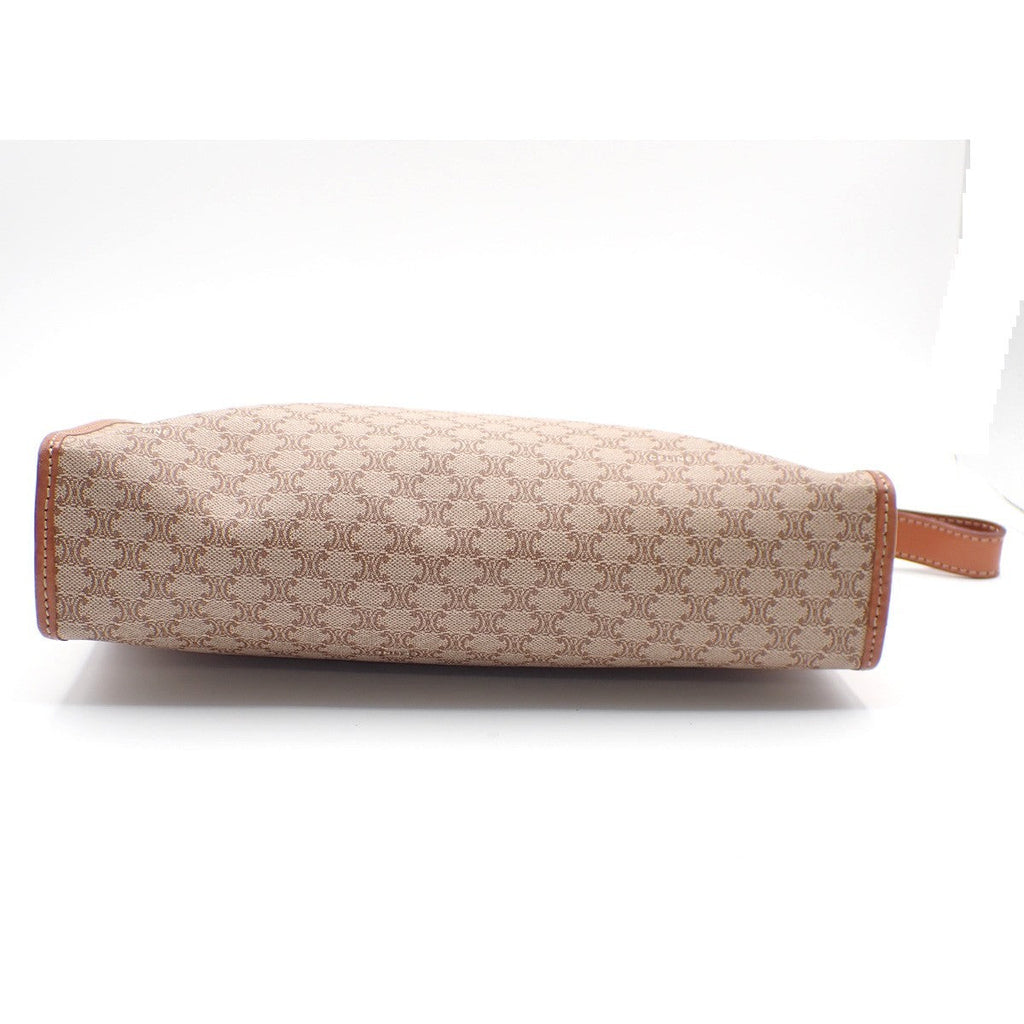 Celine Macadam Pochette Canvas And Leather Brown Canvas Clutche & Pouche Bag