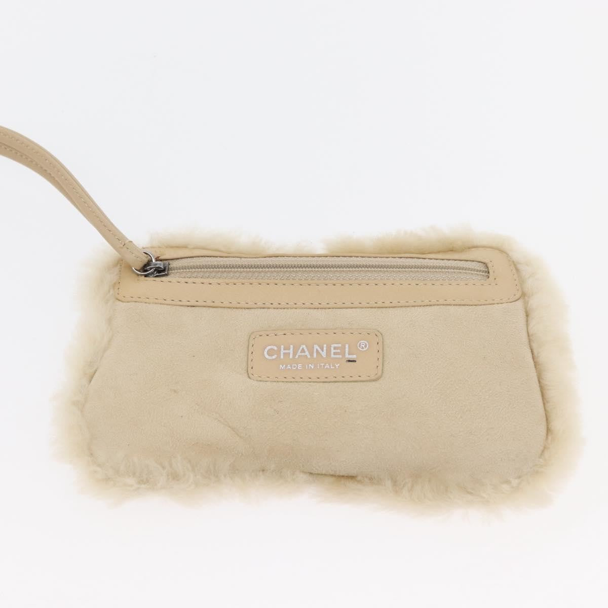 Chanel Vintage Embroidered Cc Chain Tote Quilted Suede And Shearling Silver Canvas Tote Bag Bag