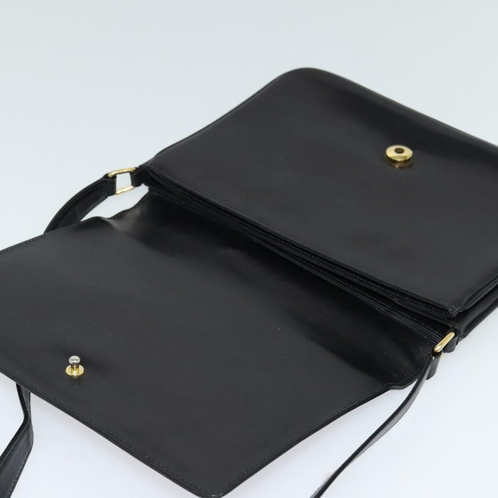 Gucci Sherry Line Shoulder Bag Leather Black Leather Shoulder Bag Bag (Pre-Owned)
