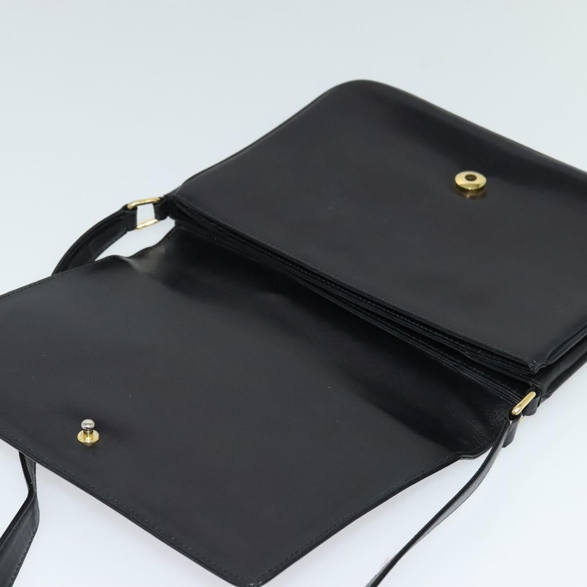 Gucci Sherry Line Shoulder Bag Leather Black Leather Shoulder Bag Bag (Pre-Owned)