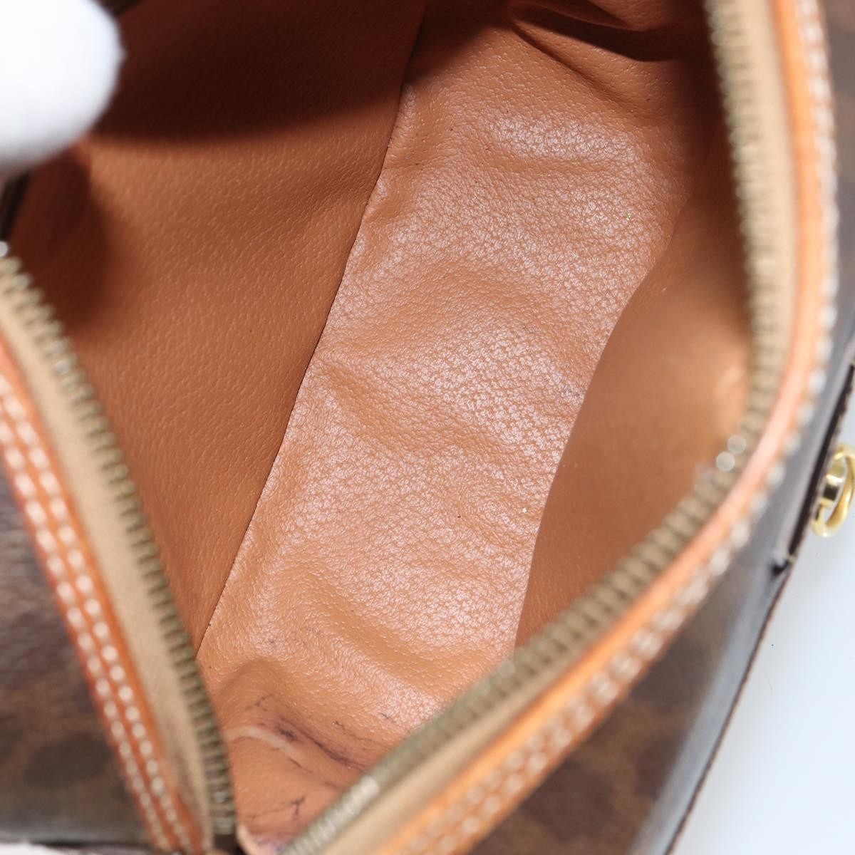 Celine Vintage Macadam Shoulder Bag Canvas And Leather Brown Canvas Shoulder Bag Bag
